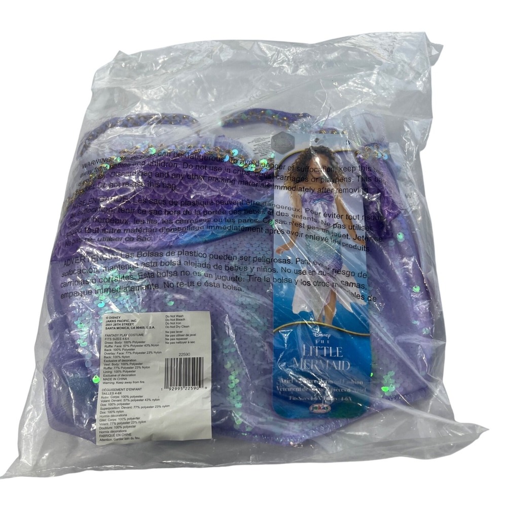 Disney Little Mermaid Ariel Costume Girls 4-6X - Picture 8 of 10